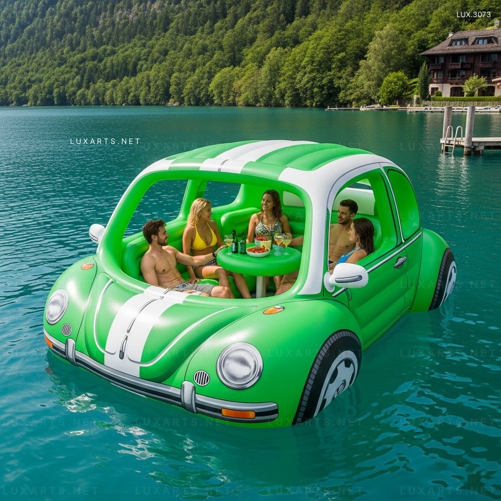 Inflatable VW Beetle Lake Float – Fun & Comfortable Pool Float for Lakes & Pools inflatable vw beetle lake float 5