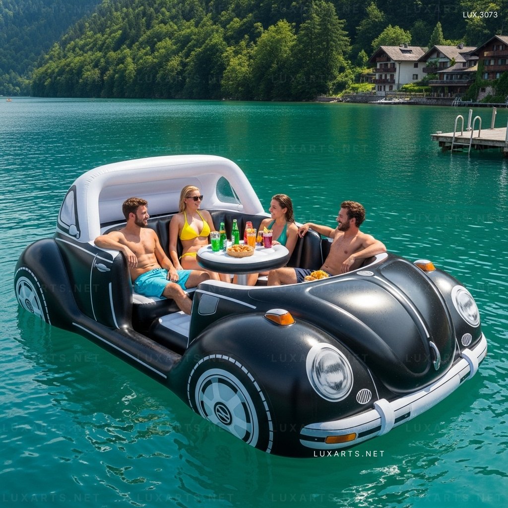 Inflatable VW Beetle Lake Float – Fun & Comfortable Pool Float for Lakes & Pools inflatable vw beetle lake float 6