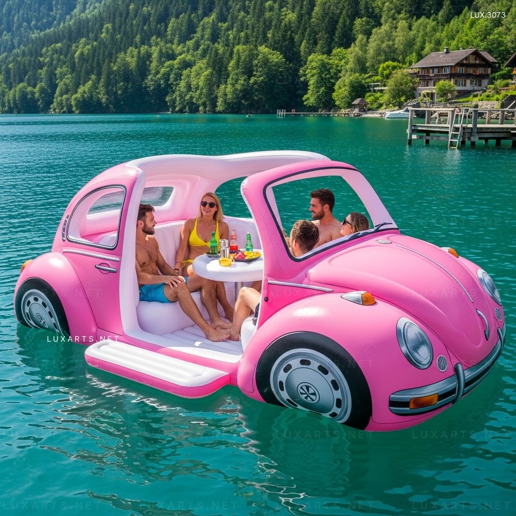 Inflatable VW Beetle Lake Float – Fun & Comfortable Pool Float for Lakes & Pools inflatable vw beetle lake float 7