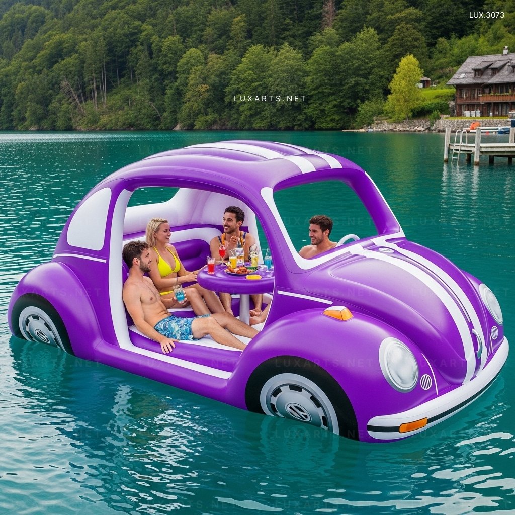 Inflatable VW Beetle Lake Float – Fun & Comfortable Pool Float for Lakes & Pools inflatable vw beetle lake float 9