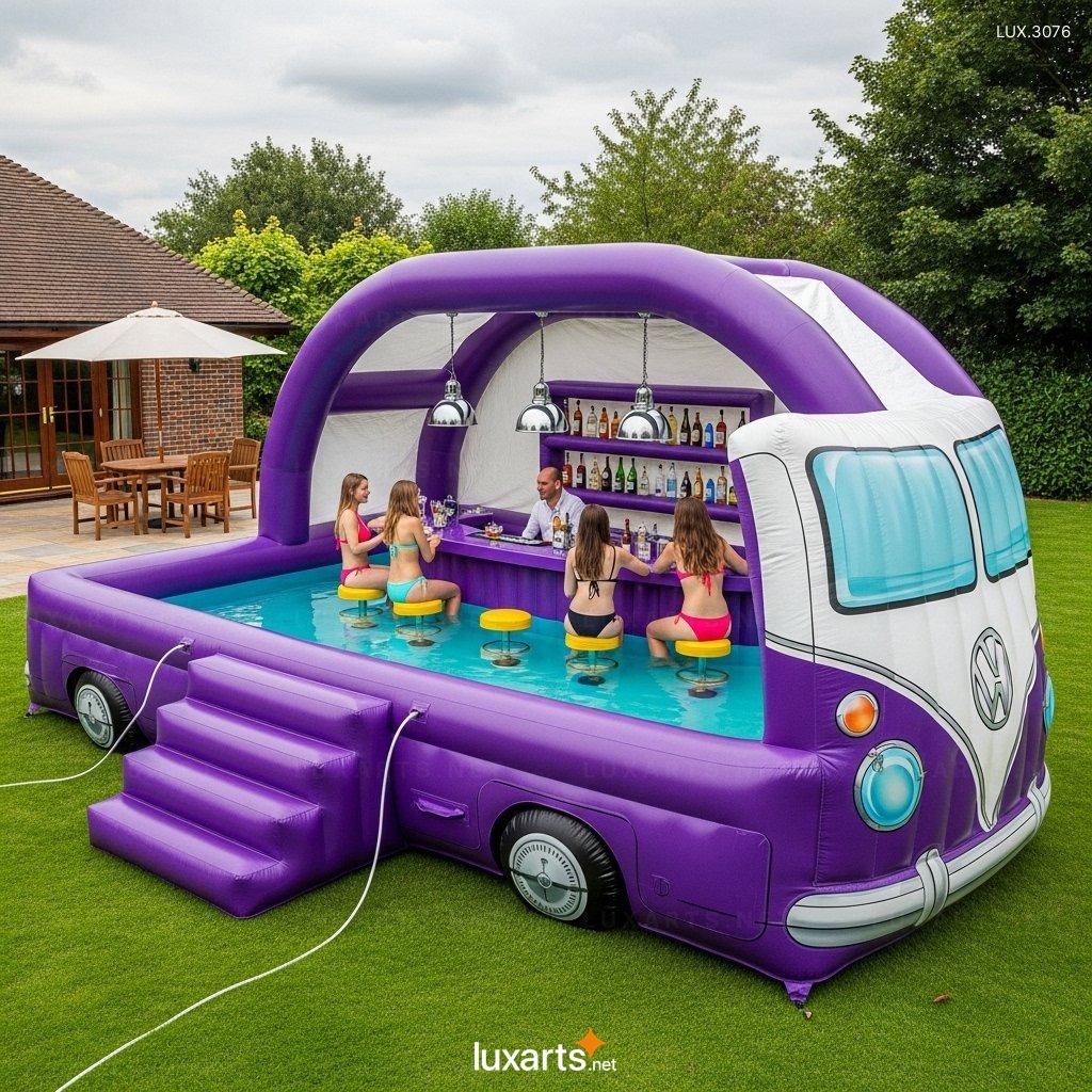 Inflatable VW Bus Pool with Built-in Bar – Fun & Unique Pool Design Perfect for Parties & Relaxing inflatable vw bus pool built in bar 1