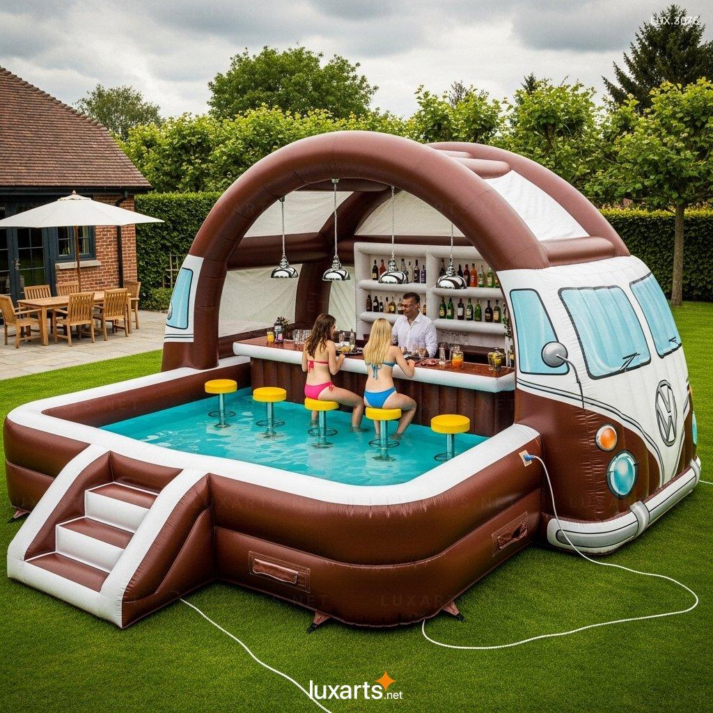 Inflatable VW Bus Pool with Built-in Bar – Fun & Unique Pool Design Perfect for Parties & Relaxing inflatable vw bus pool built in bar 3