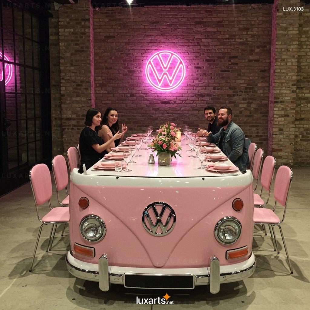VW Bus Shaped Dining Tables – Creative Interior Solution for Vintage Lovers vw bus dining tables 5