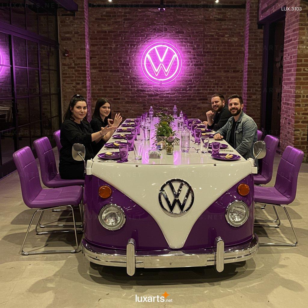 VW Bus Shaped Dining Tables – Creative Interior Solution for Vintage Lovers vw bus dining tables 6