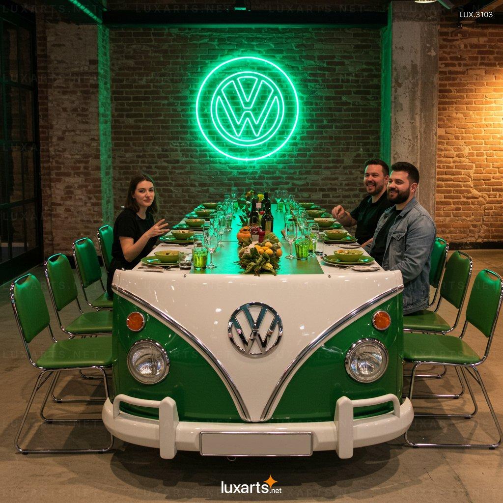 VW Bus Shaped Dining Tables – Creative Interior Solution for Vintage Lovers vw bus dining tables 8