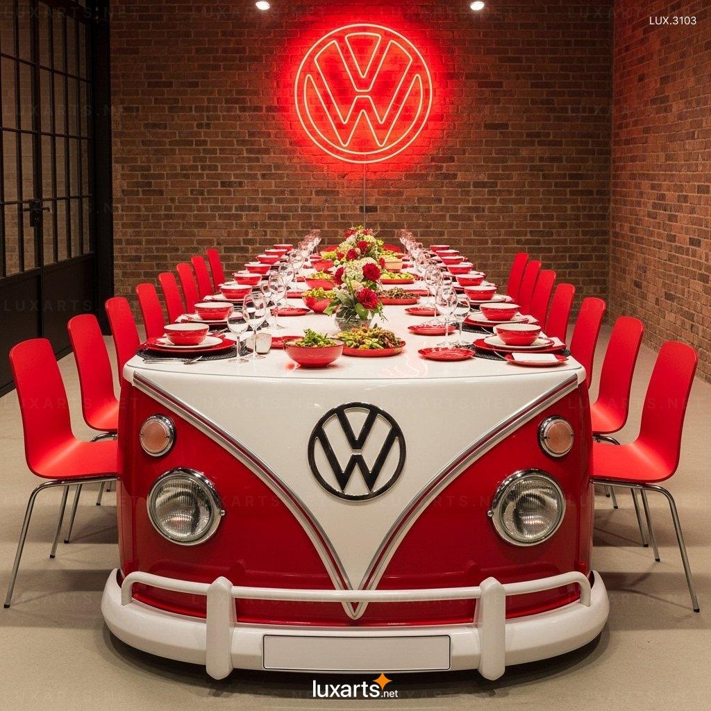 VW Bus Shaped Dining Tables – Creative Interior Solution for Vintage Lovers vw bus dining tables 9