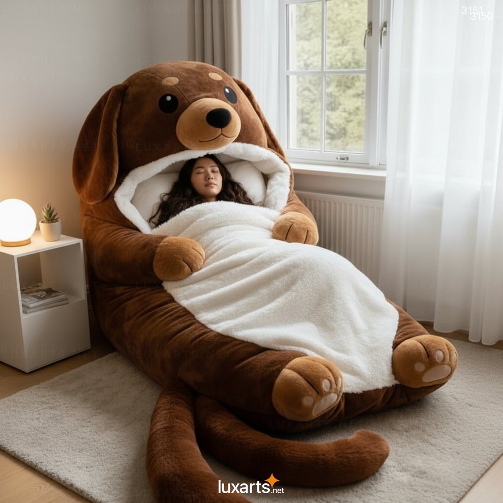 Dog Shaped Sleeping Bag – Cute & Cozy Pet-Style Sleep Solution for Kids and Adults 3150 dog sleeping bag 20260106 16