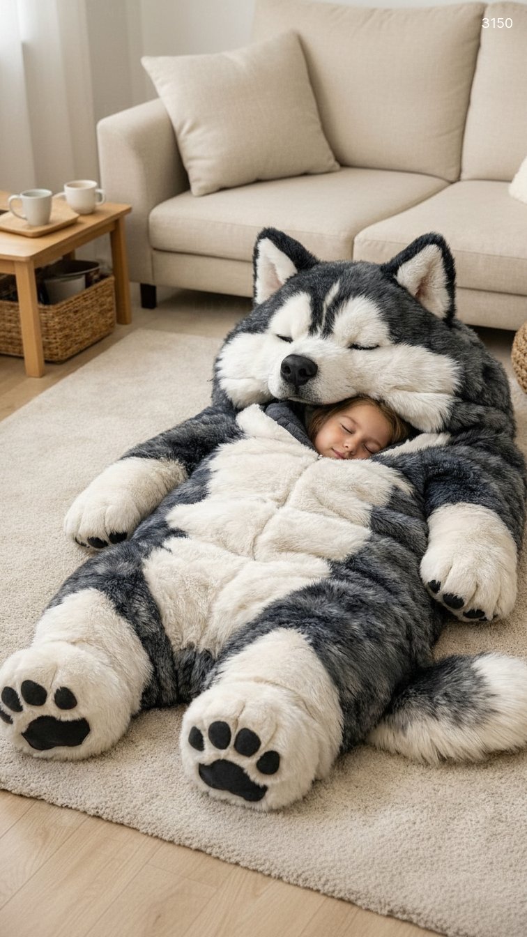 Dog Shaped Sleeping Bag – Cute & Cozy Pet-Style Sleep Solution for Kids and Adults 3150 husky sleeping bags 20260317 8