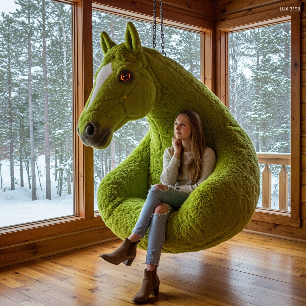 Horse Shaped Hanging Chair – Cozy Indoor & Outdoor Hanging Swing for Relaxation horse hanging chair 6