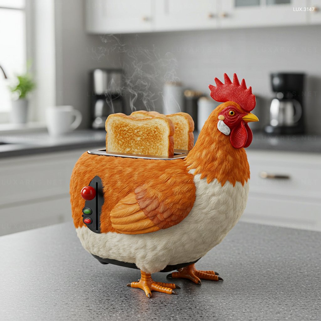 Rooster Shaped Toaster – Stylish & Fun Kitchen Gadget for Breakfast Lovers rooster toaster 7