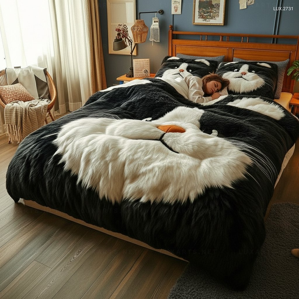 Fluffy Cat Bedding Set | Cozy and Creative Bedding for Cat Lovers fluffy cat bedding set 4
