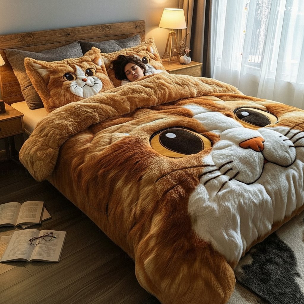 Fluffy Cat Bedding Set | Cozy and Creative Bedding for Cat Lovers fluffy cat bedding set 6