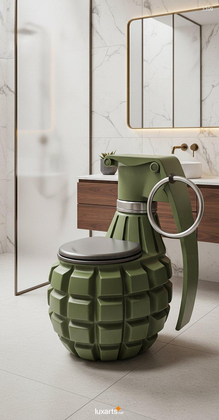 Grenade-Shaped Toilets: Unique, Bold Bathroom Designs That Make a Statement grenade toilets 6