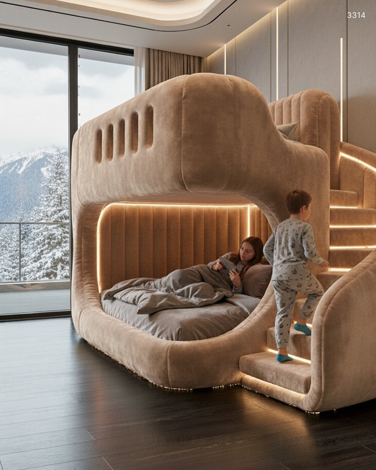 Upholstered Bunk Bed: Stylish & Comfortable Space-Saving Solution for Kids and Shared Rooms 11 Upholstered Bunk Bed: Stylish & Comfortable Space-Saving Solution for Kids and Shared Rooms upholstered bunk bed 8