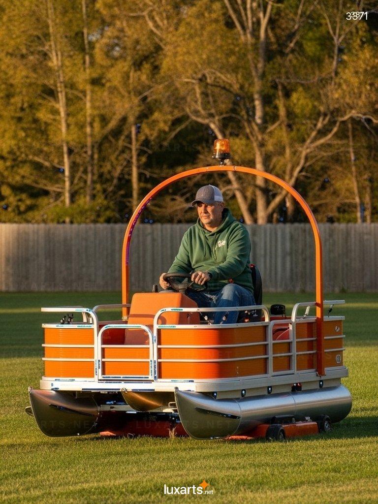Pontoon Boat Riding Mower: The Ultimate Fusion of Lawn Care and Nautical Design pontoon boat riding mower 3