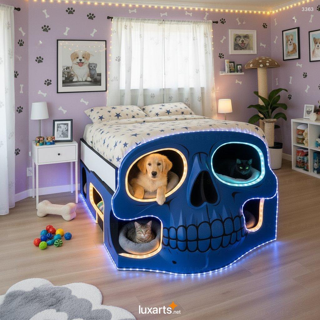 Skull Bed Featuring a Built-In Pet Den: Edgy Adult Furniture That Welcomes Your Furry Friend skull bed built in pet den 1