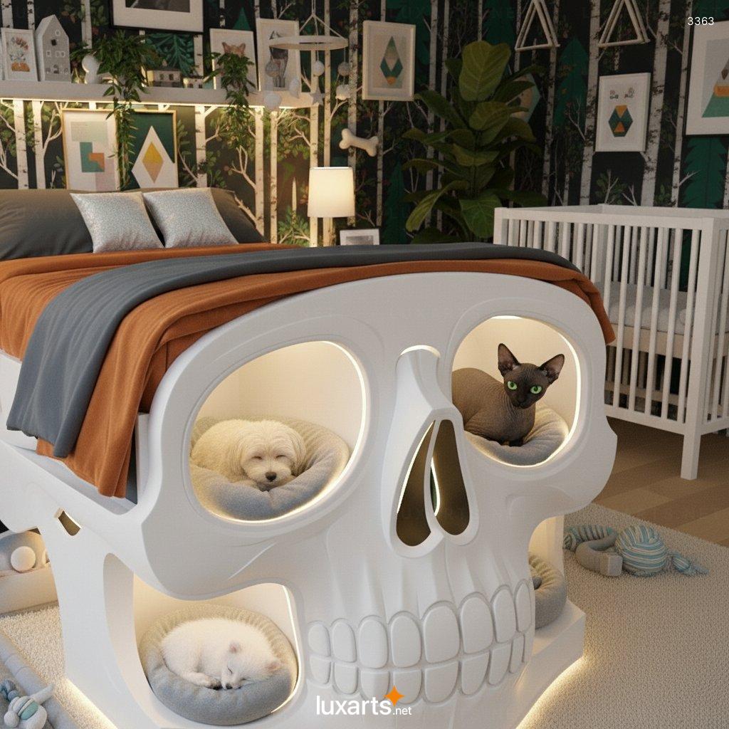 Skull Bed Featuring a Built-In Pet Den: Edgy Adult Furniture That Welcomes Your Furry Friend skull bed built in pet den 2