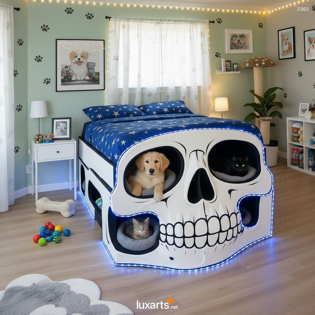 Skull Bed Featuring a Built-In Pet Den: Edgy Adult Furniture That Welcomes Your Furry Friend skull bed built in pet den 3