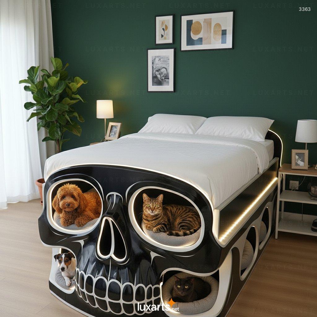 Skull Bed Featuring a Built-In Pet Den: Edgy Adult Furniture That Welcomes Your Furry Friend skull bed built in pet den 4