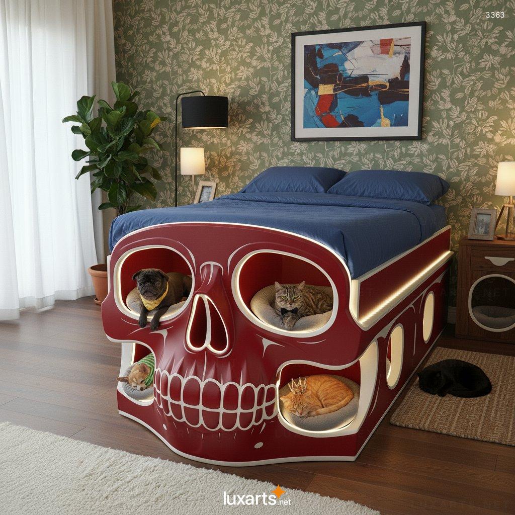 Skull Bed Featuring a Built-In Pet Den: Edgy Adult Furniture That Welcomes Your Furry Friend skull bed built in pet den 5
