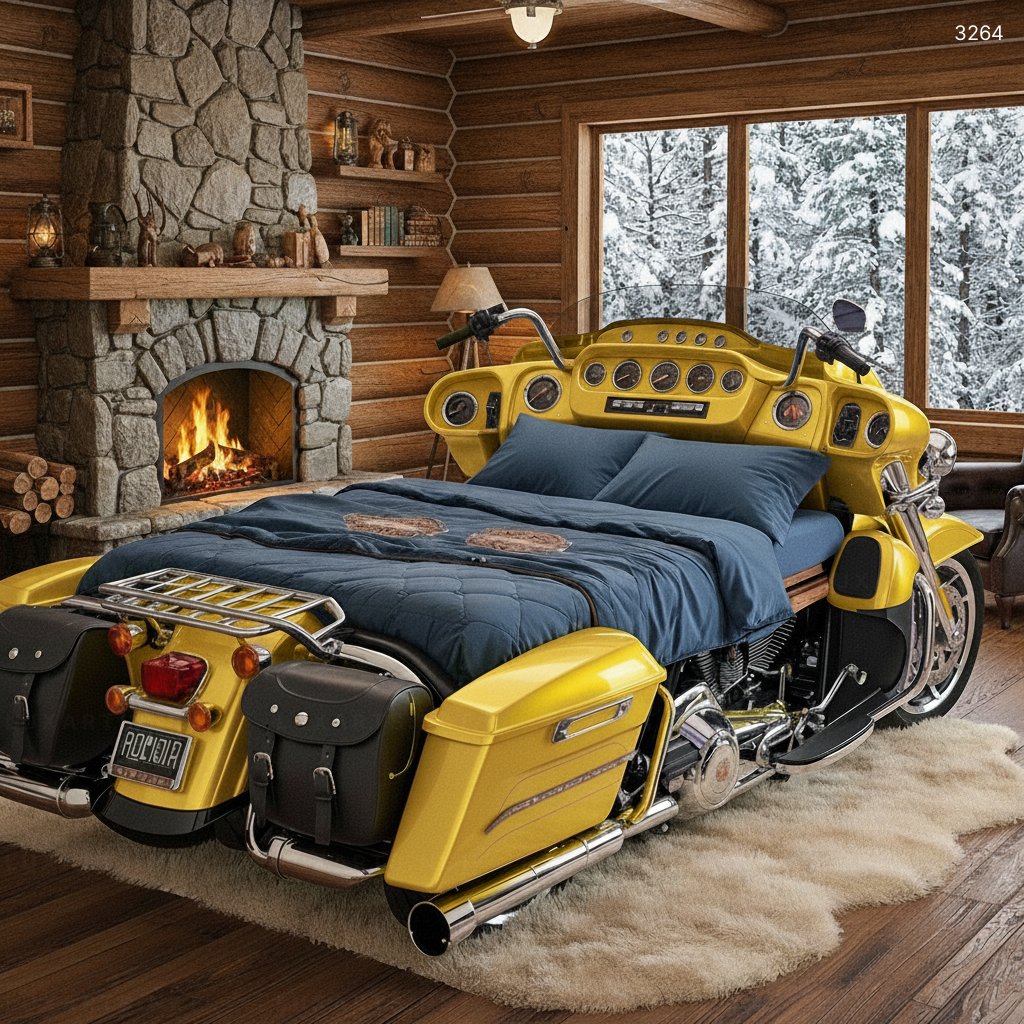Harley Themed Beds – Bold & Rebellious Bedroom Designs for Motorcycle Enthusiasts 3264 harley beds 1