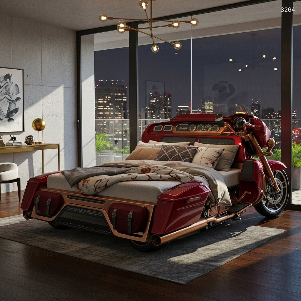 Harley Themed Beds – Bold & Rebellious Bedroom Designs for Motorcycle Enthusiasts 3264 harley beds 11
