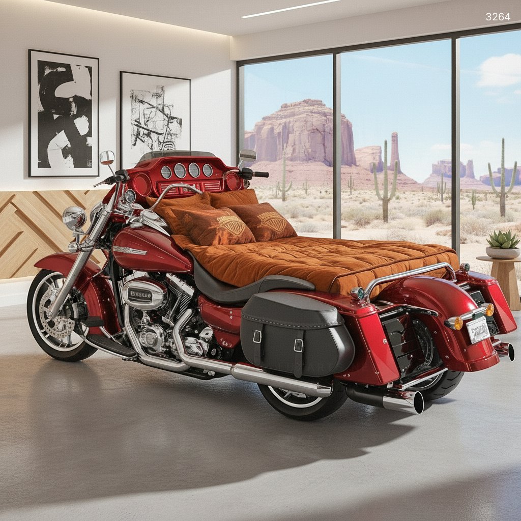 Harley Themed Beds – Bold & Rebellious Bedroom Designs for Motorcycle Enthusiasts 3264 harley beds 12