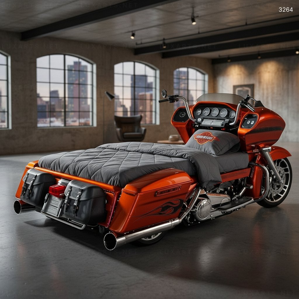 Harley Themed Beds – Bold & Rebellious Bedroom Designs for Motorcycle Enthusiasts 3264 harley beds 16