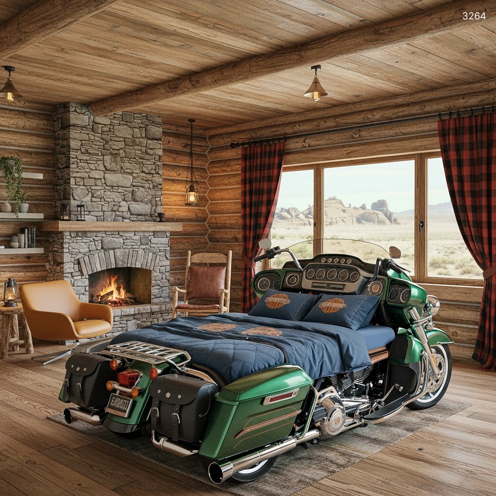 Harley Themed Beds – Bold & Rebellious Bedroom Designs for Motorcycle Enthusiasts 3264 harley beds 19