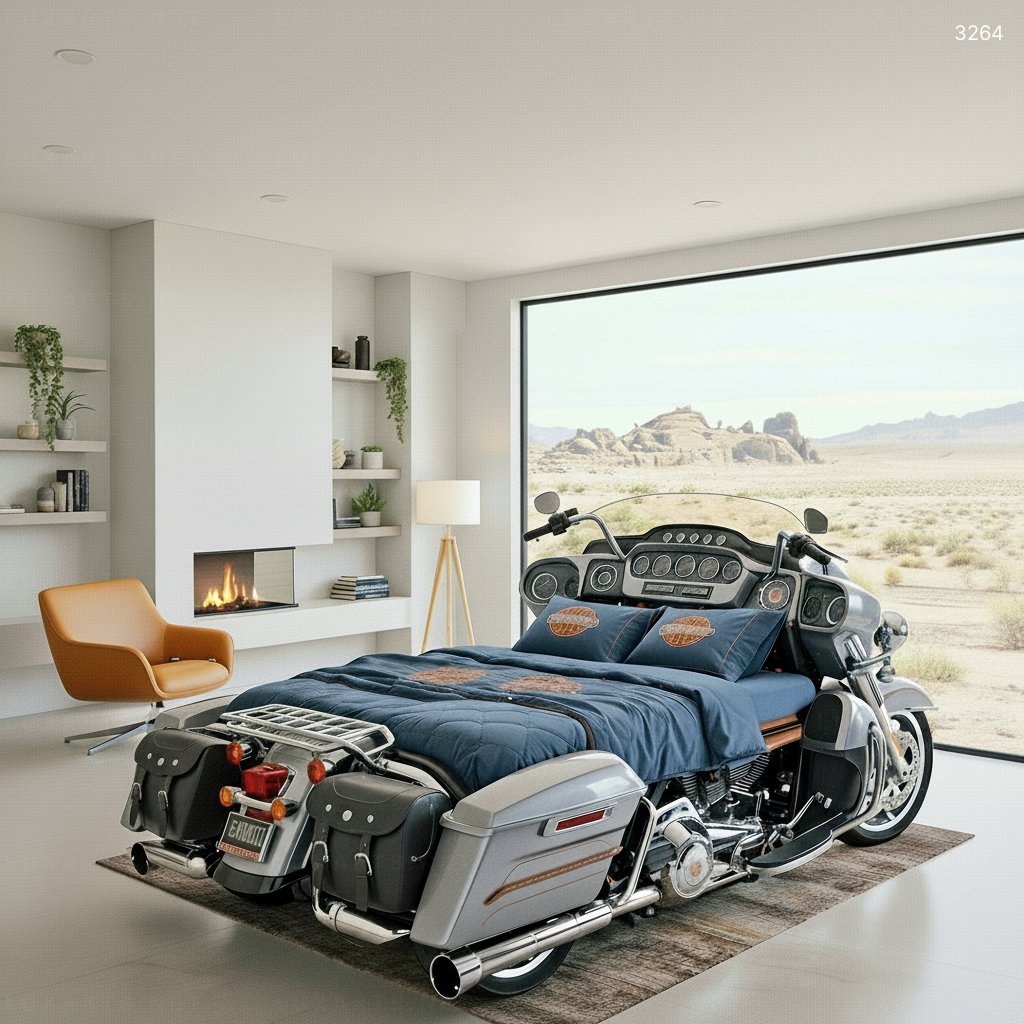 Harley Themed Beds – Bold & Rebellious Bedroom Designs for Motorcycle Enthusiasts 3264 harley beds 20