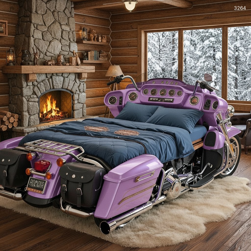 Harley Themed Beds – Bold & Rebellious Bedroom Designs for Motorcycle Enthusiasts 3264 harley beds 3