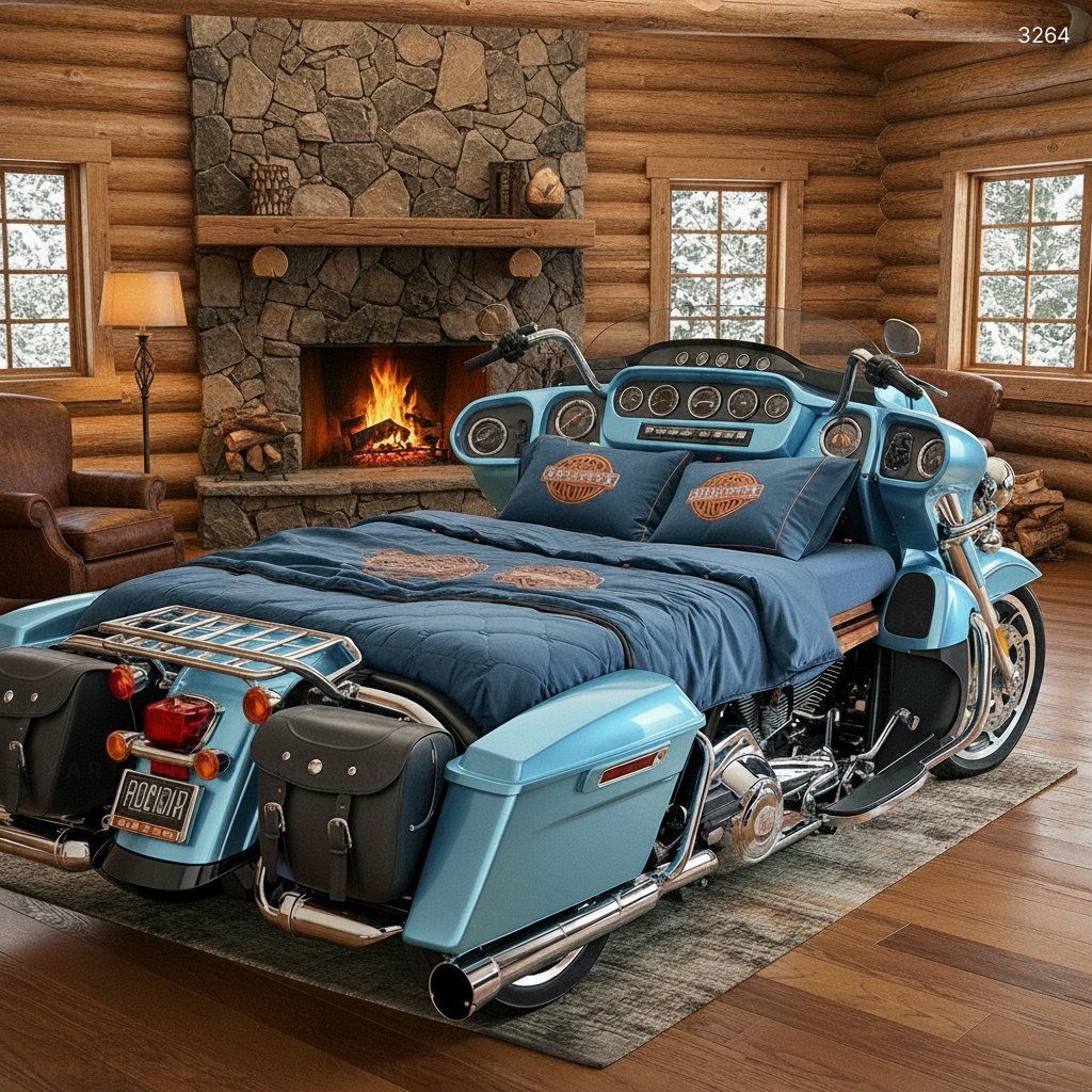 Harley Themed Beds – Bold & Rebellious Bedroom Designs for Motorcycle Enthusiasts 3264 harley beds 4