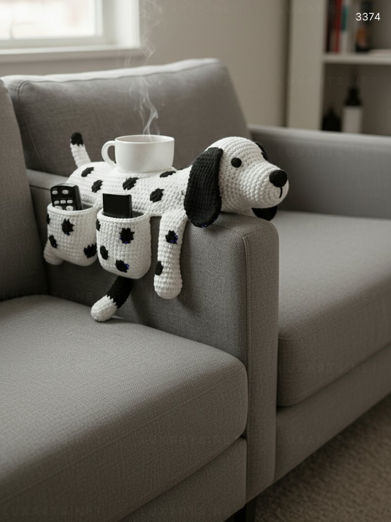 Crochet Dog Sofa Organizer: A Whimsical, Functional Accent for Pet-Loving Homes 3374 crocheted dog sofa organizer 10