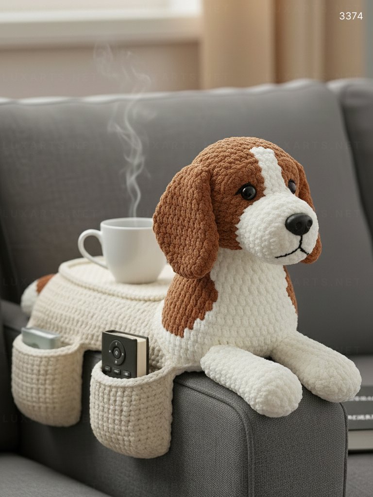 Crochet Dog Sofa Organizer: A Whimsical, Functional Accent for Pet-Loving Homes 3374 crocheted dog sofa organizer 8
