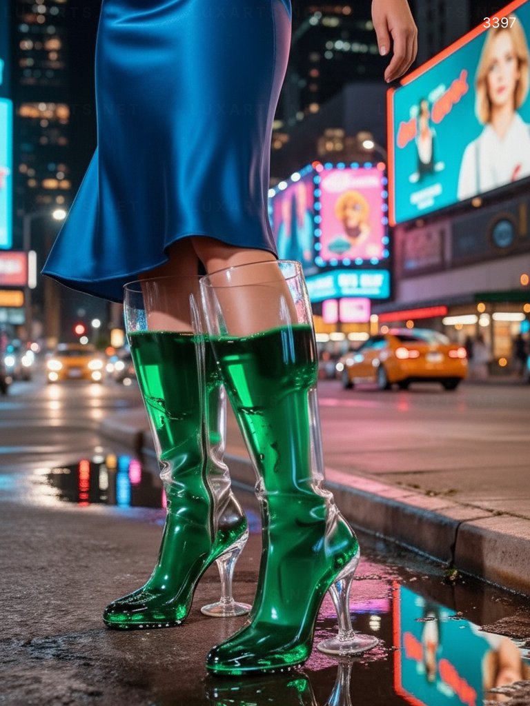 Champagne Glass Boots: Stylish, Transparent High Heels with Liquid-Filled Elegance 6 Champagne Glass Boots: Stylish, Transparent High Heels with Liquid-Filled Elegance 3397 champagne glass boots 8