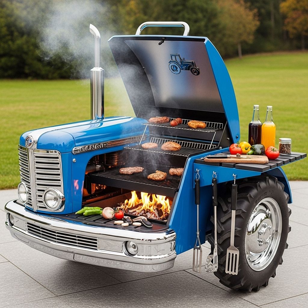 Tractor BBQ Grill: Turn Your Backyard into a Farmhouse Feast with This Eye-Catching Charcoal Grill tractor bbq grill 8