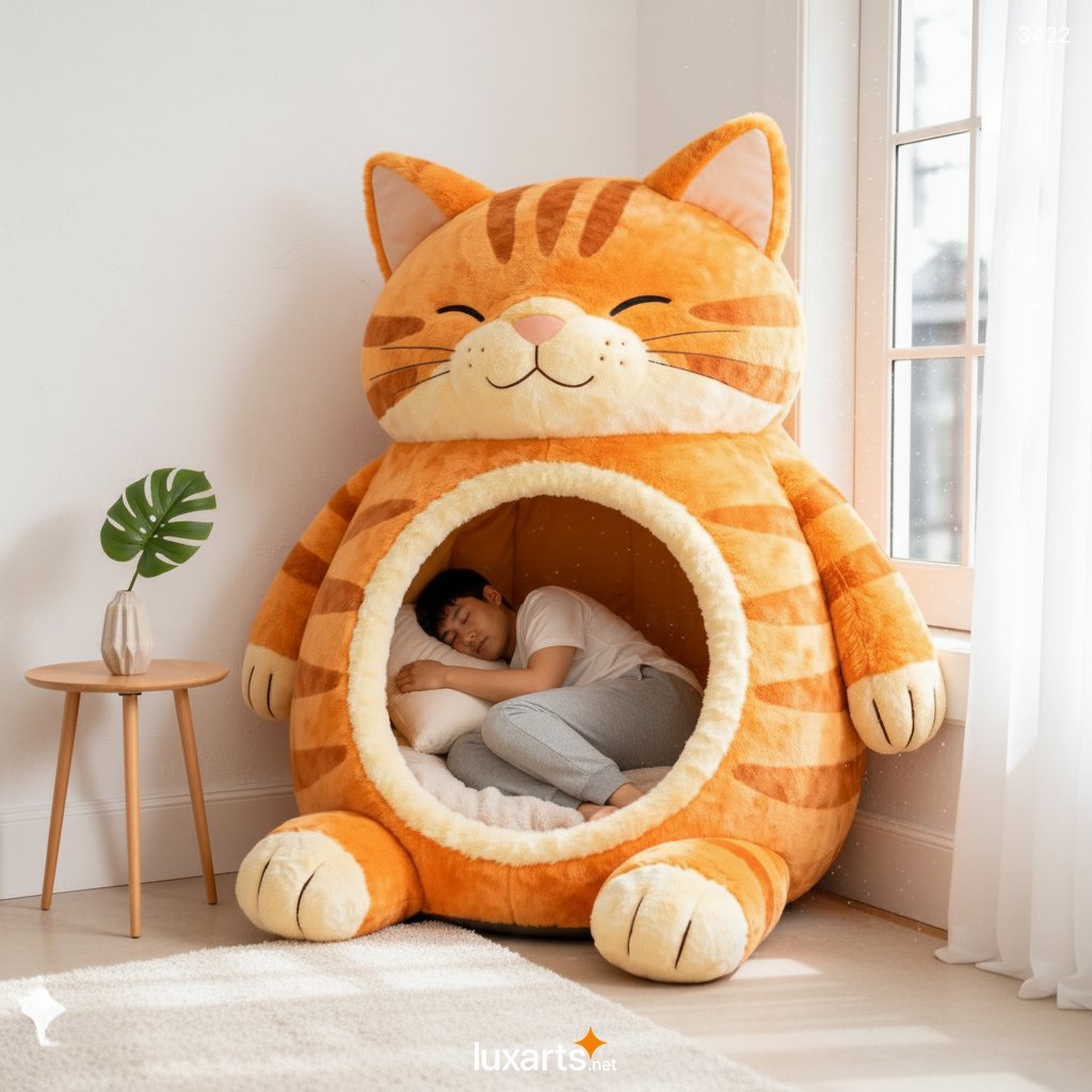 Cat Shaped Lounger Pods: Adorable Feline-Shaped Seating for Kids and Adults 3422 cat lounger pods 120