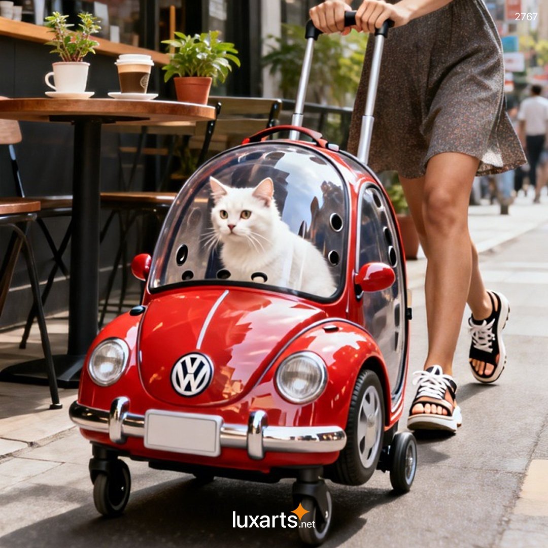 VW Beetle Shaped Pet Trolley Bag – Stylish, Functional, and Retro-Inspired Travel Carrier for Small Pets 2767 vw beetle pet trolley bag 20260119 1