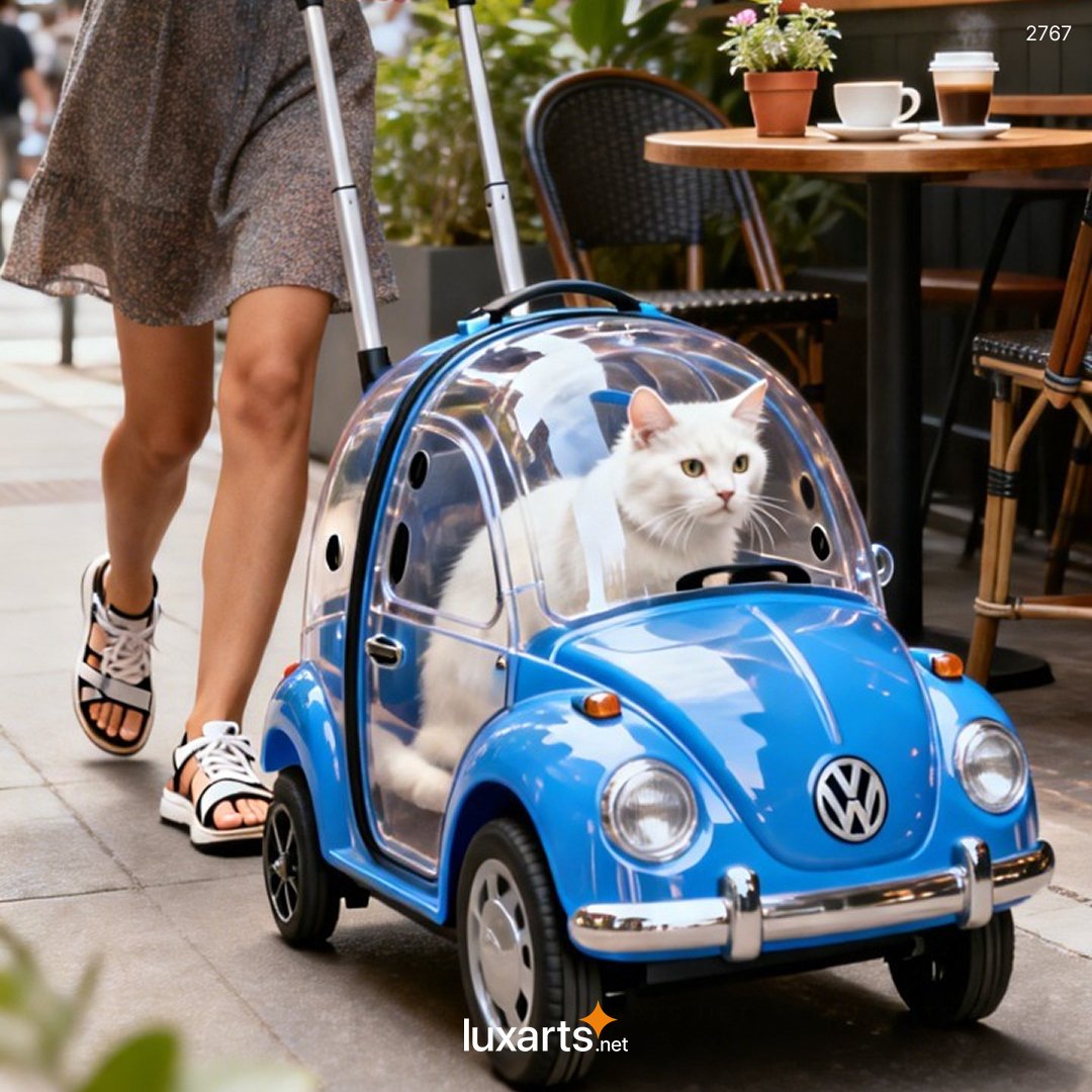 VW Beetle Shaped Pet Trolley Bag – Stylish, Functional, and Retro-Inspired Travel Carrier for Small Pets 2767 vw beetle pet trolley bag 20260119 3