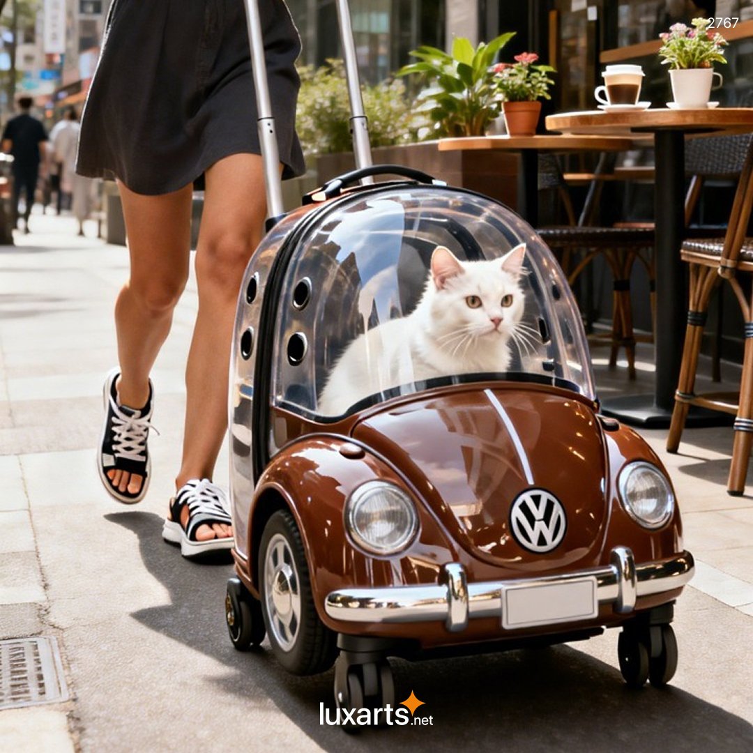 VW Beetle Shaped Pet Trolley Bag – Stylish, Functional, and Retro-Inspired Travel Carrier for Small Pets 2767 vw beetle pet trolley bag 20260119 4