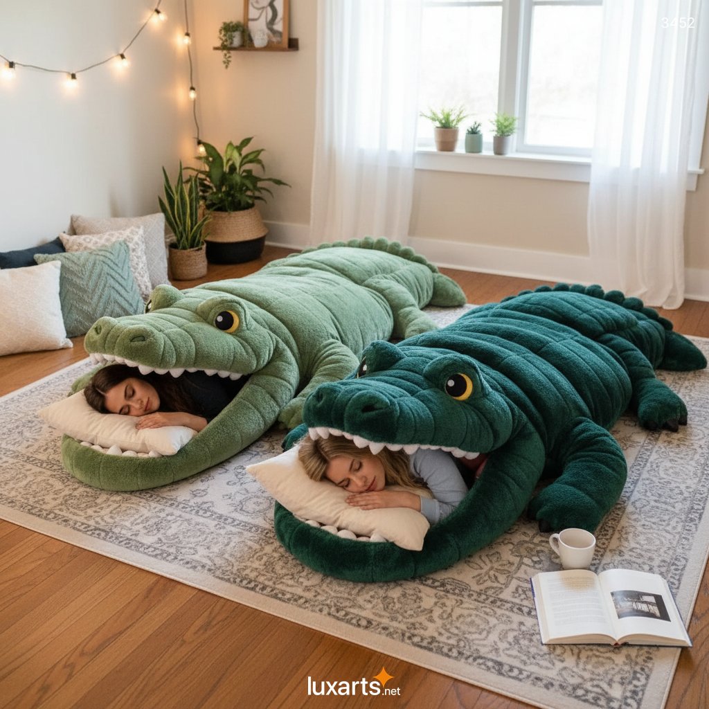 Crocodile Shaped Sleeping Bag – Cozy for Kids & Adults, Perfect for Home Naps & Camping Adventures 3452 crocodile sleeping bag 12