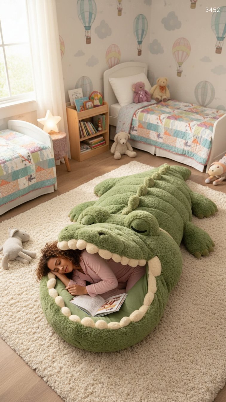 Crocodile Shaped Sleeping Bag – Cozy for Kids & Adults, Perfect for Home Naps & Camping Adventures 3452 crocodile sleeping bag 8