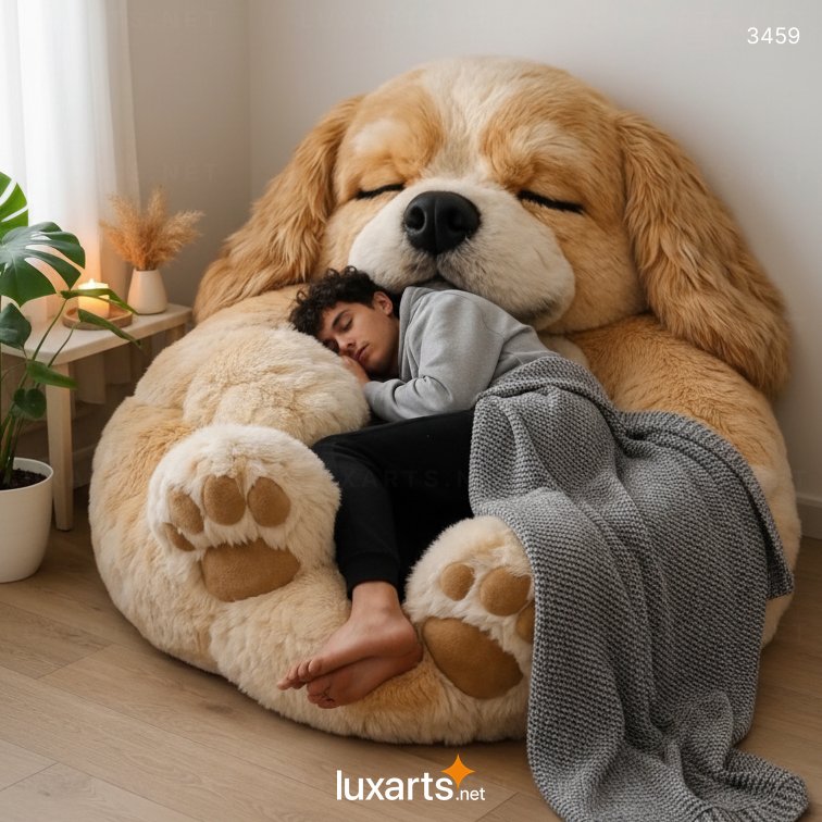 Fluffy Dog Shaped Bean Bag – Soft, Cuddly Pet-Themed Lounger for Kids & Adults 3459 fluffy dog bean bag 15