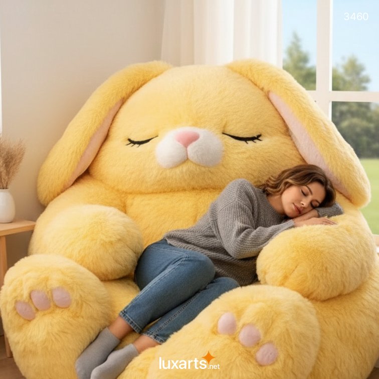 Fluffy Bunny Shaped Bean Bag – Soft & Cozy Seat for Kids, Adults & Home Decor 7 Fluffy Bunny Shaped Bean Bag – Soft & Cozy Seat for Kids, Adults & Home Decor 3460 fluffy bunny bean bag 5