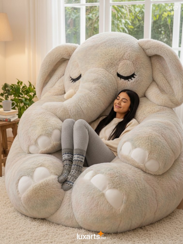 Fluffy Elephant Shaped Bean Bag – Soft & Cozy Lounge Chair for Kids and Adults 4 Fluffy Elephant Shaped Bean Bag – Soft & Cozy Lounge Chair for Kids and Adults 3467 fluffy elephant bean bag 6