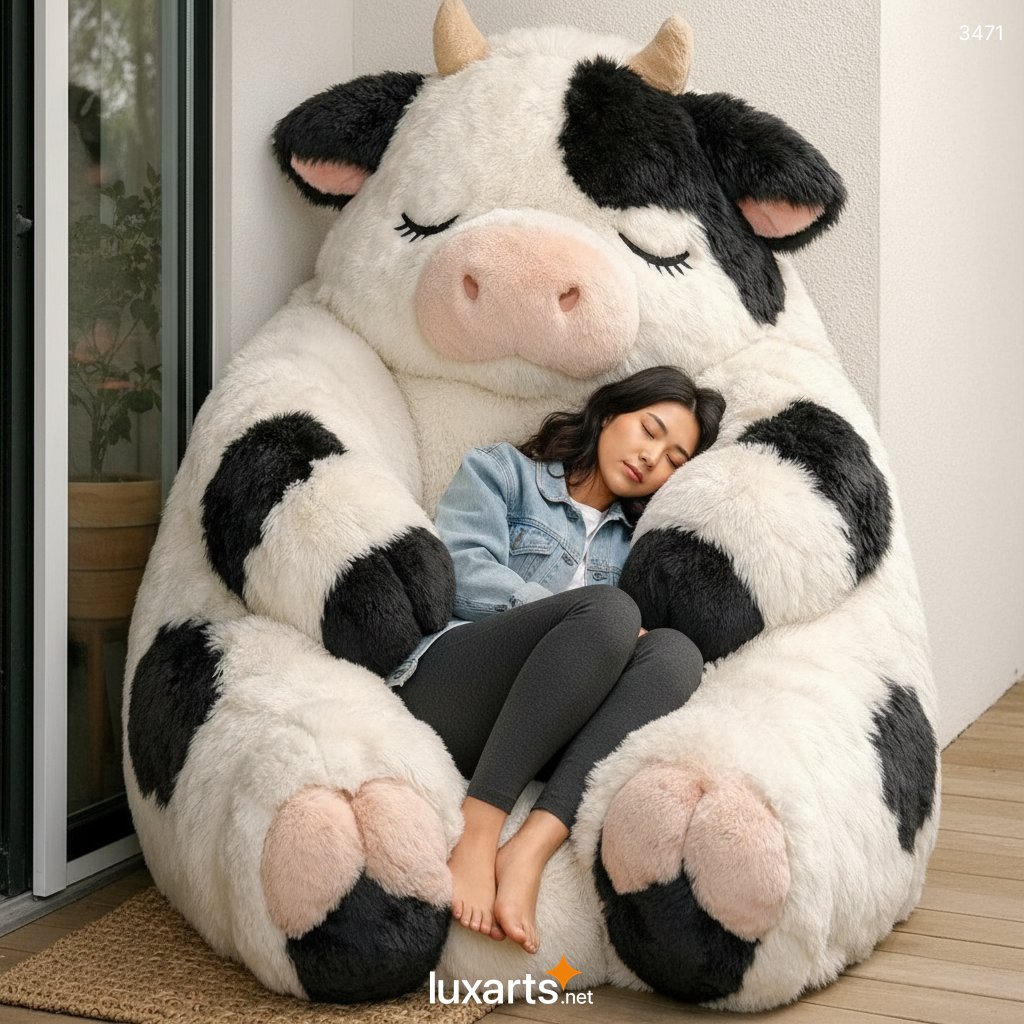 Dairy Cow Shaped Bean Bag – Soft, Fun & Cuddly Animal Lounger for Kids & Adults 3 Dairy Cow Shaped Bean Bag – Soft, Fun & Cuddly Animal Lounger for Kids & Adults 3471 cow bean bag 13
