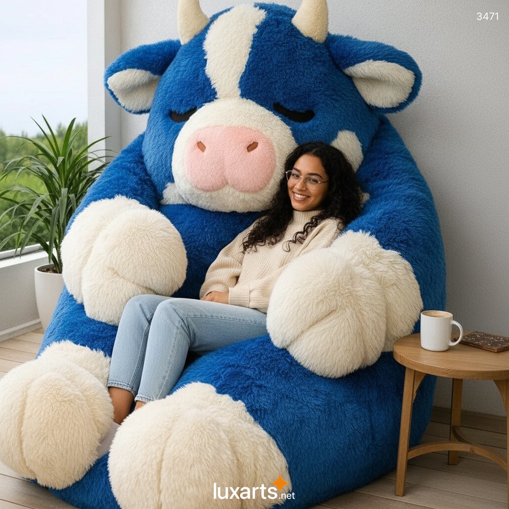 Dairy Cow Shaped Bean Bag – Soft, Fun & Cuddly Animal Lounger for Kids & Adults 8 Dairy Cow Shaped Bean Bag – Soft, Fun & Cuddly Animal Lounger for Kids & Adults 3471 cow bean bag 3