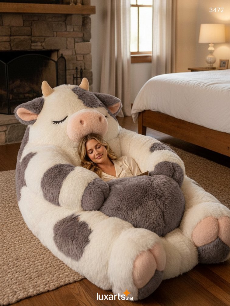 Dairy Cow Shaped Sleeping Bag – Cozy, Playful & Cuddly Animal Sleep Sack for Kids and Adults 3472 cow sleeping bag 9