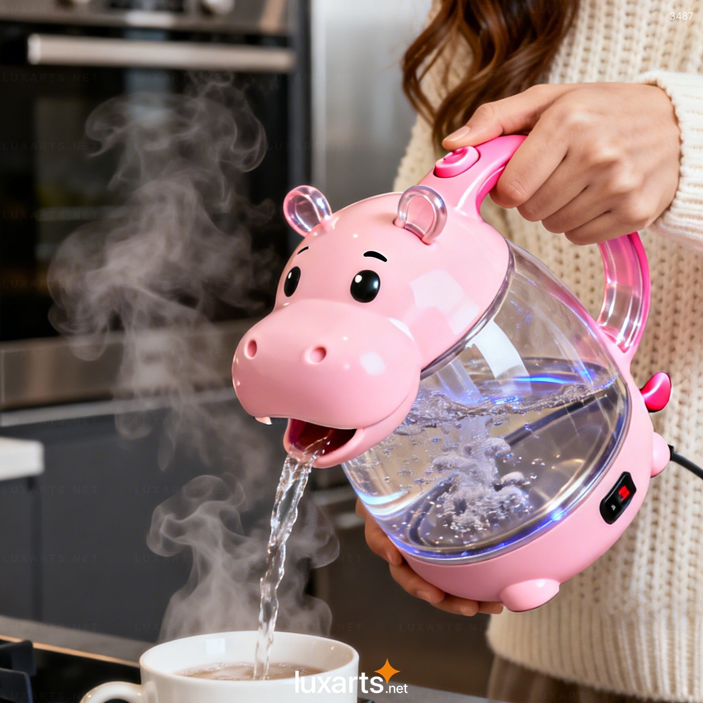 Hippo Shaped Electric Kettles – Cute & Functional Hot Water Kettles for Tea and Coffee Lovers 3487 hippo electric kettles 12