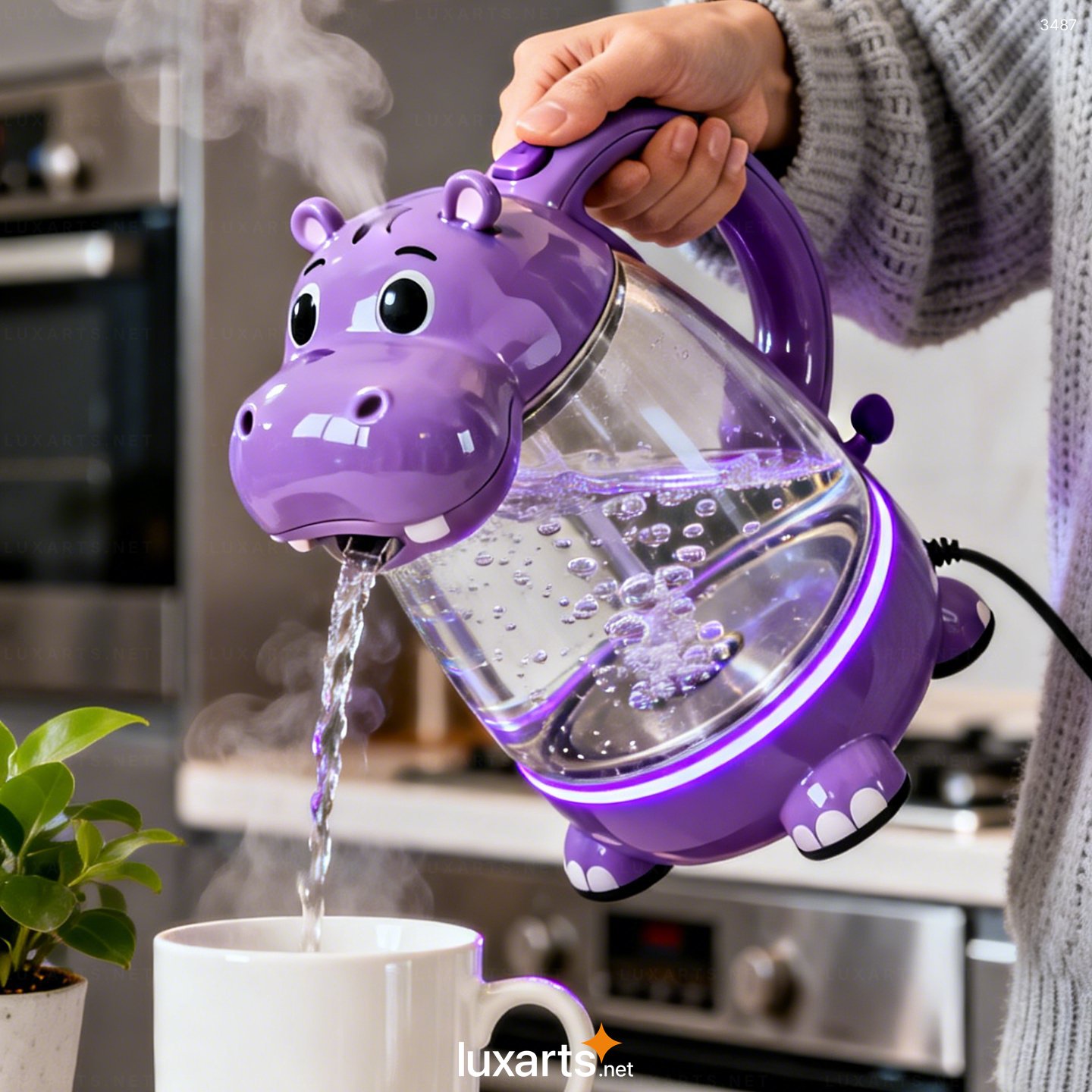Hippo Shaped Electric Kettles – Cute & Functional Hot Water Kettles for Tea and Coffee Lovers 3487 hippo electric kettles 17